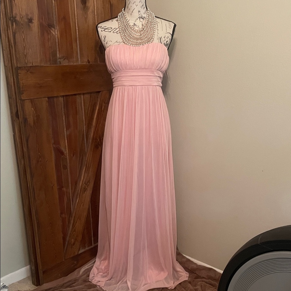 NWT Light Pink Pearl Halter Dress